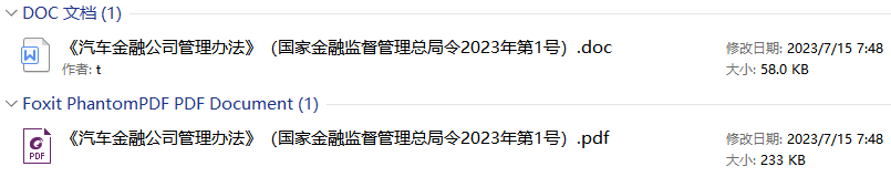 《汽车金融公司管理办法》（国家金融监督管理总局令2023年第1号）【全文附PDF版下载】