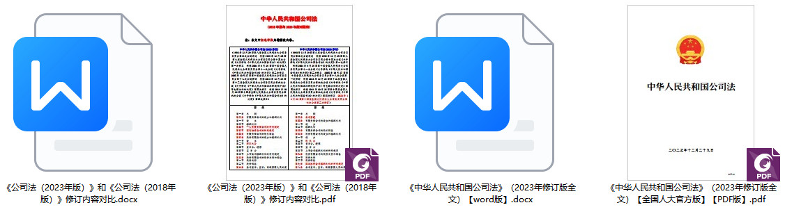 《中华人民共和国公司法》（2023年修订版全文）【附PDF版+word版下载】1