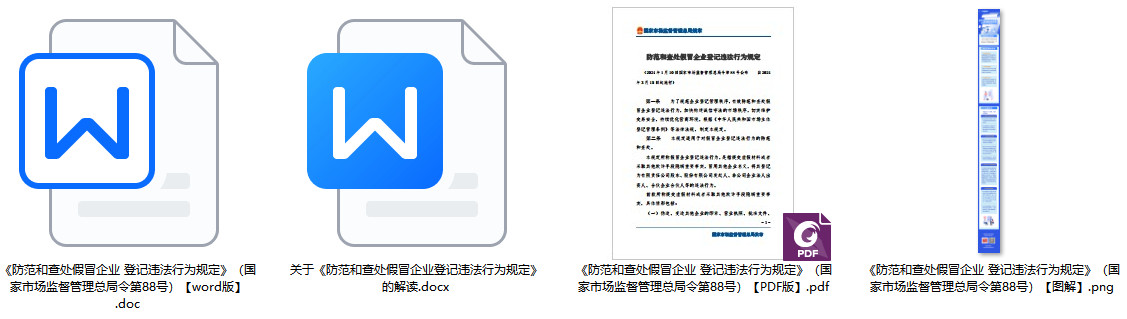 《防范和查处假冒企业登记违法行为规定》（国家市场监督管理总局令第88号）【全文附PDF版+word版下载】