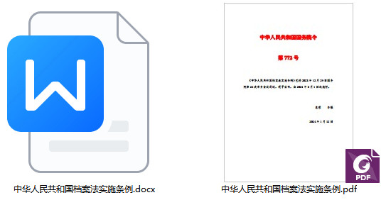 《中华人民共和国档案法实施条例》（国务院令第772号）【全文附PDF+Word版下载】