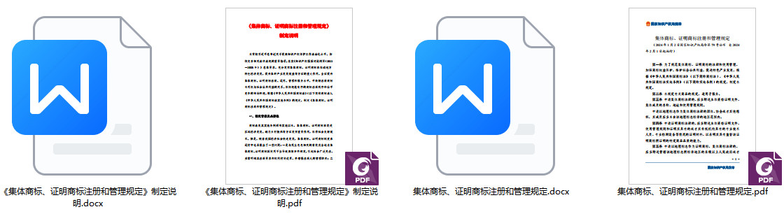 《集体商标、证明商标注册和管理规定》（国家知识产权局令第79号）【2024年版全文附PDF+word版下载】