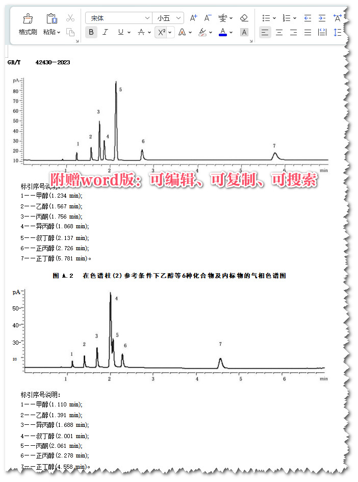 《血液、尿液中乙醇、甲醇、正丙醇、丙酮、异丙醇和正丁醇检验》（GB/T42430-2023）【全文附高清无水印PDF+可编辑Word版下载】4