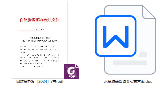 自然资办发〔2024〕7号《自然资源部办公厅关于印发〈水资源基础调查实施方案〉的通知》【全文附红头文件PDF版+word版下载】