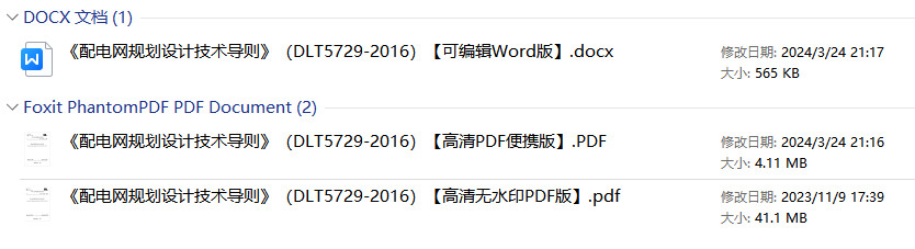 《配电网规划设计技术导则》（DL/T5729-2016）【全文附高清无水印PDF+可编辑Word版下载】2