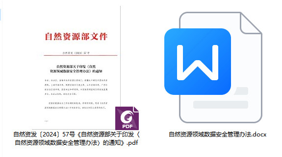 自然资发〔2024〕57号《自然资源部关于印发〈自然资源领域数据安全管理办法〉的通知》【全文附红头文件PDF版+word版下载】