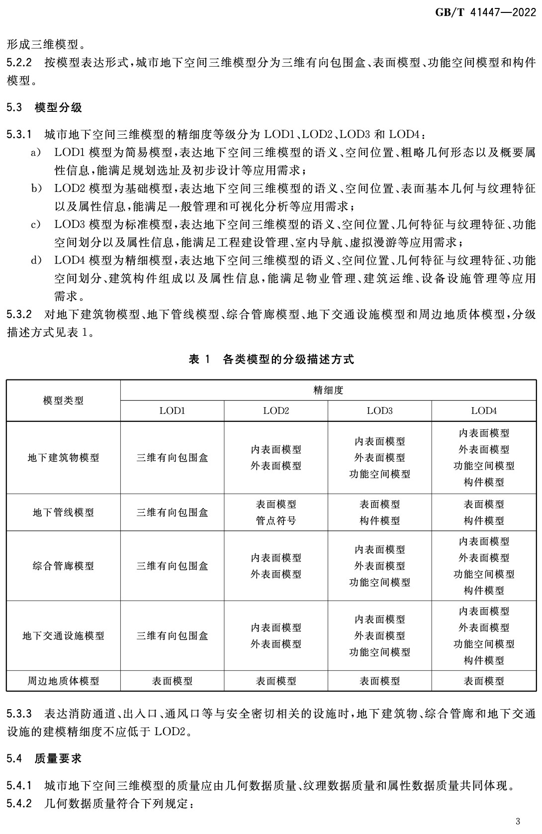 《城市地下空间三维建模技术规范》（GB/T41447-2022）【全文附高清无水印PDF+可编辑Word版下载】4