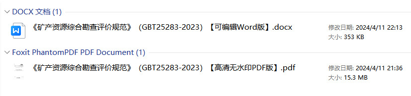 《矿产资源综合勘查评价规范》（GB/T25283-2023）【全文附高清无水印PDF+Word版下载】1