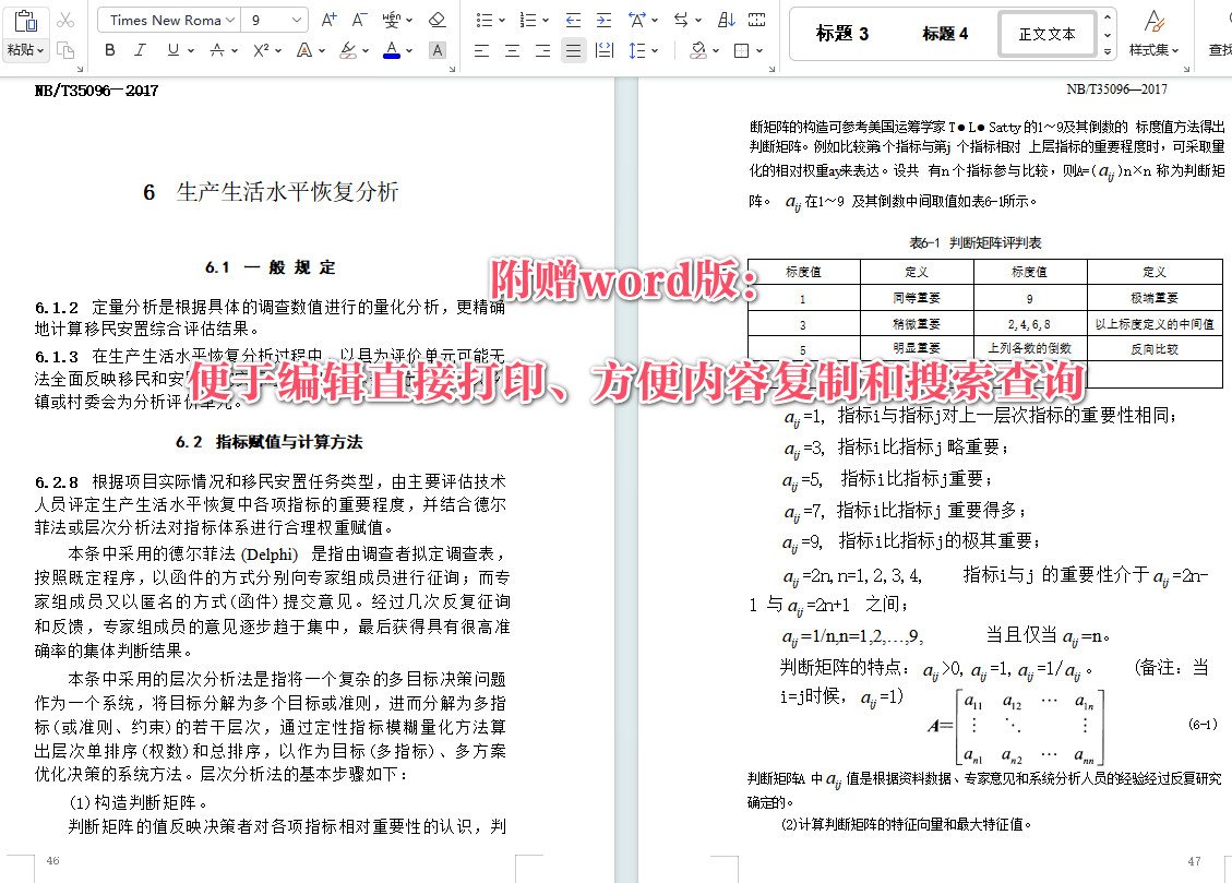 《水电工程移民安置独立评估规范》（NB/T35096-2017）【全文附高清无水印PDF+Word版下载】4