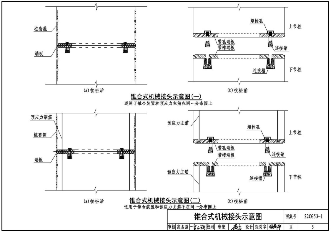 《混凝土预制桩锥合式机械接头》（图集编号：22CG53-1）【全文附高清无水印PDF版下载】2