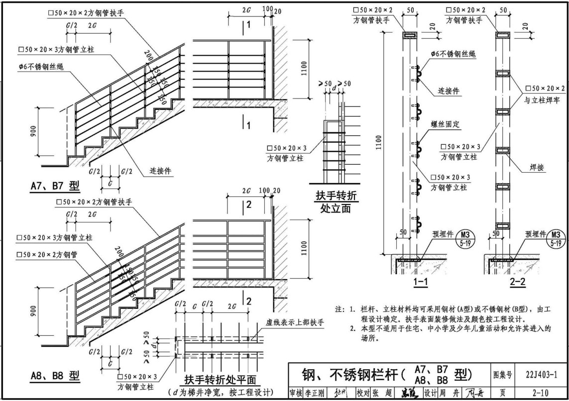 《楼梯 栏杆 栏板（一）》（图集编号：22J403-1）【全文附高清无水印PDF版下载】2