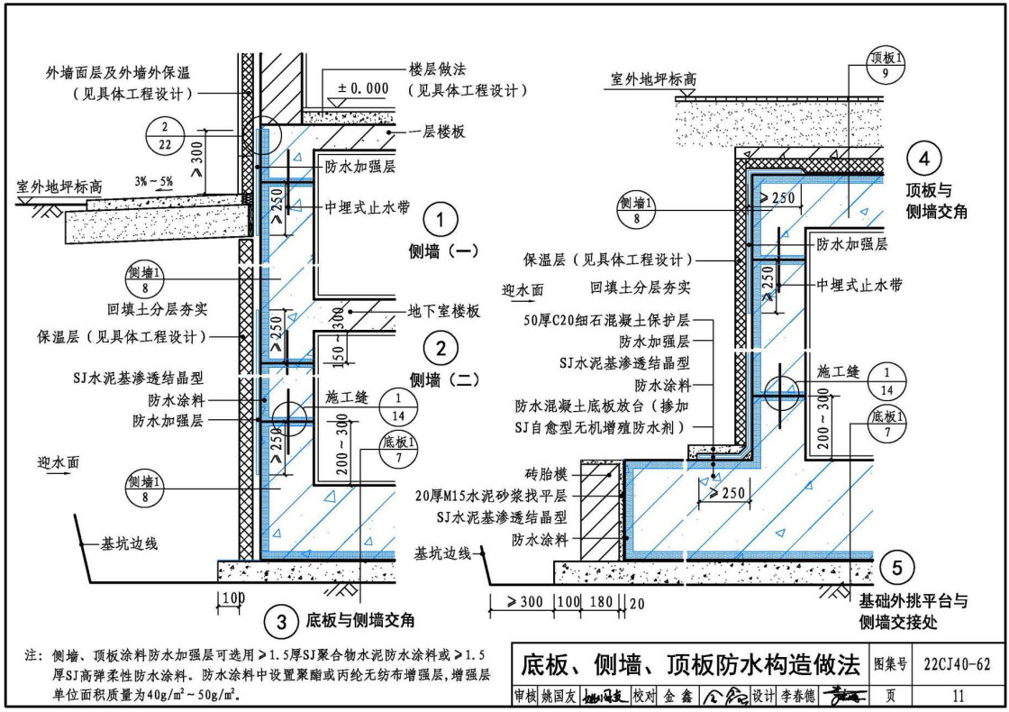 《建筑防水系统构造（六十二）》（图集编号：22CJ40-62）【全文附高清无水印PDF版下载】2