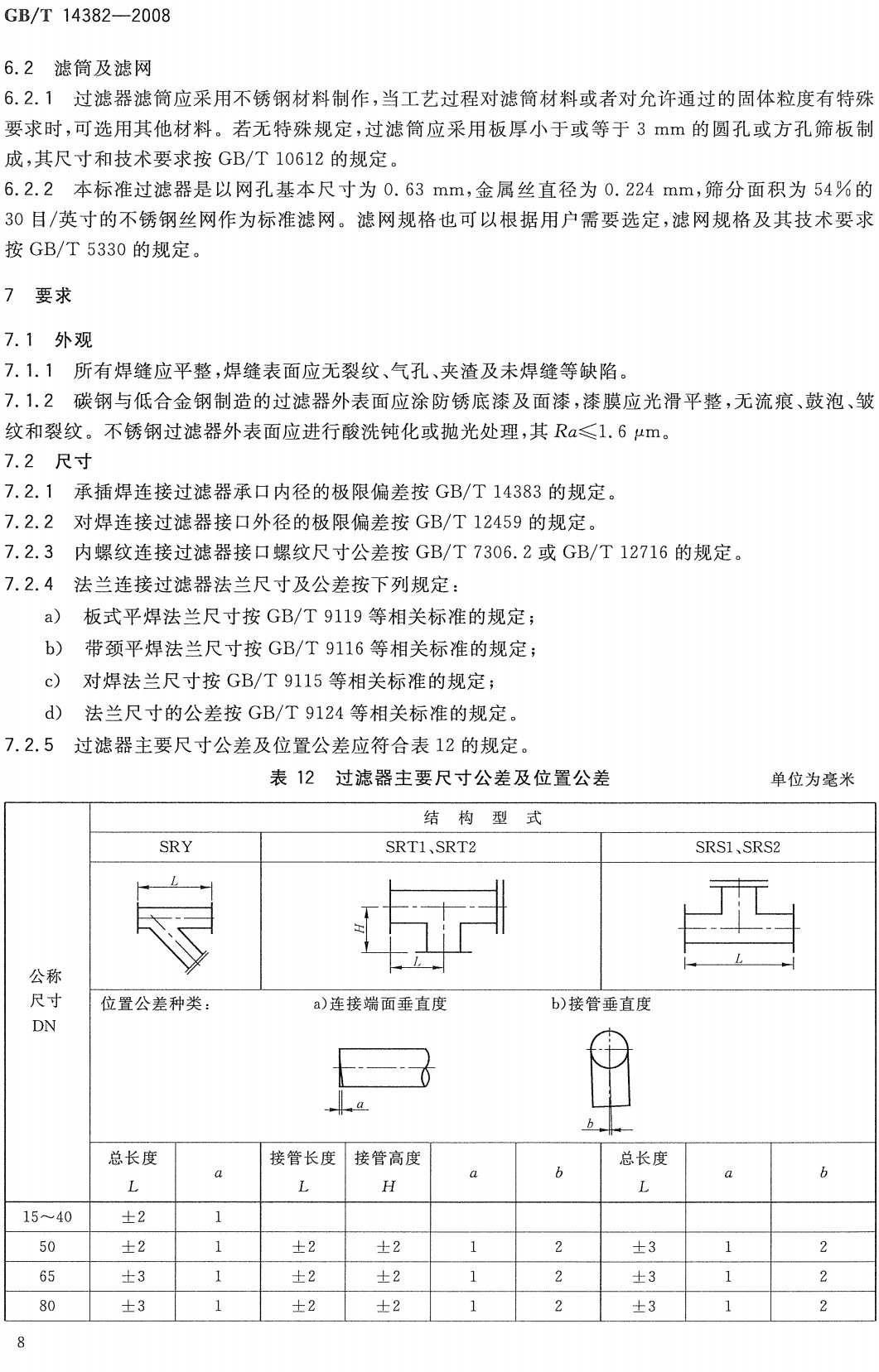 《管道用三通过滤器》（GB/T14382-2008）【全文附高清无水印PDF+可编辑Word版下载】3