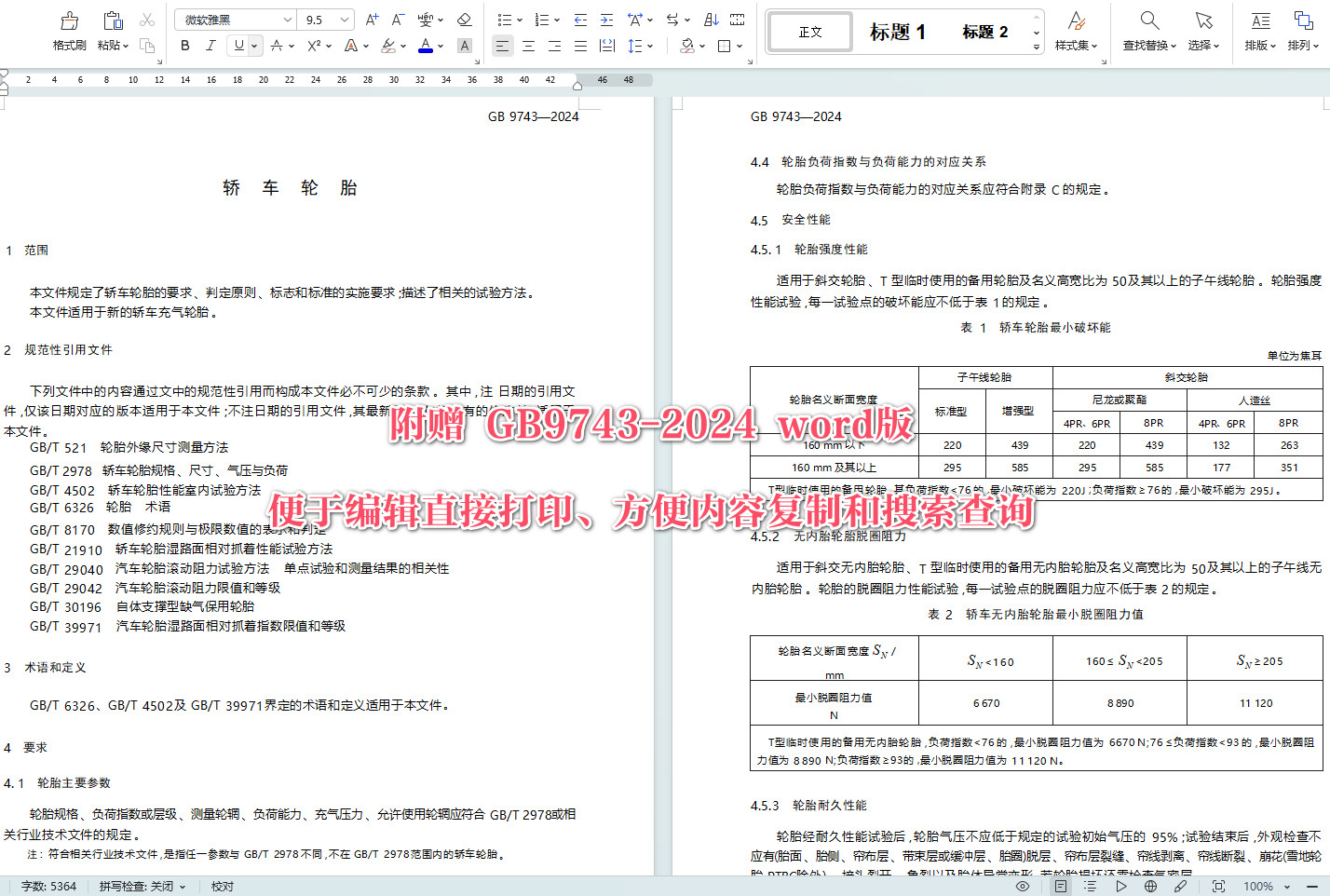 《轿车轮胎》（GB9743-2024）【全文附高清无水印PDF+Word版下载】4