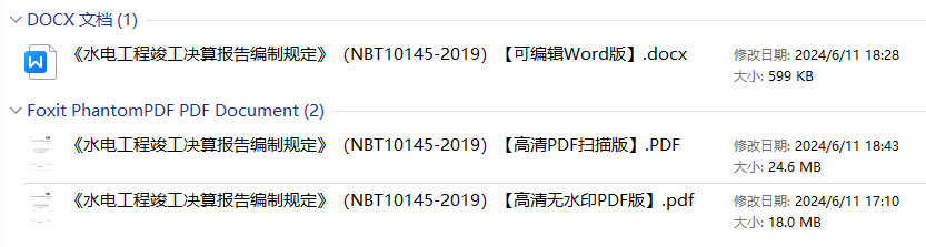 《水电工程竣工决算报告编制规定》（NB/T10145-2019）【全文附高清无水印PDF+可编辑Word版下载】1