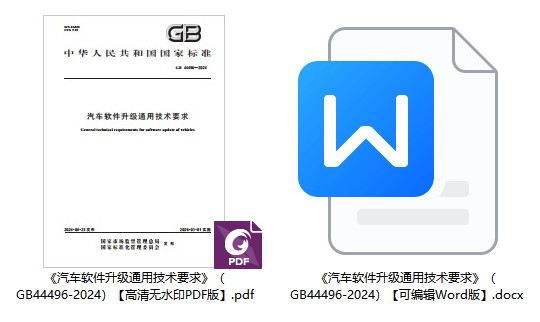 《汽车软件升级通用技术要求》（GB44496-2024）【全文附高清无水印PDF+可编辑Word版下载】1