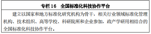 专栏 16 	全国标准化科技协作平台 建立以国家和地方