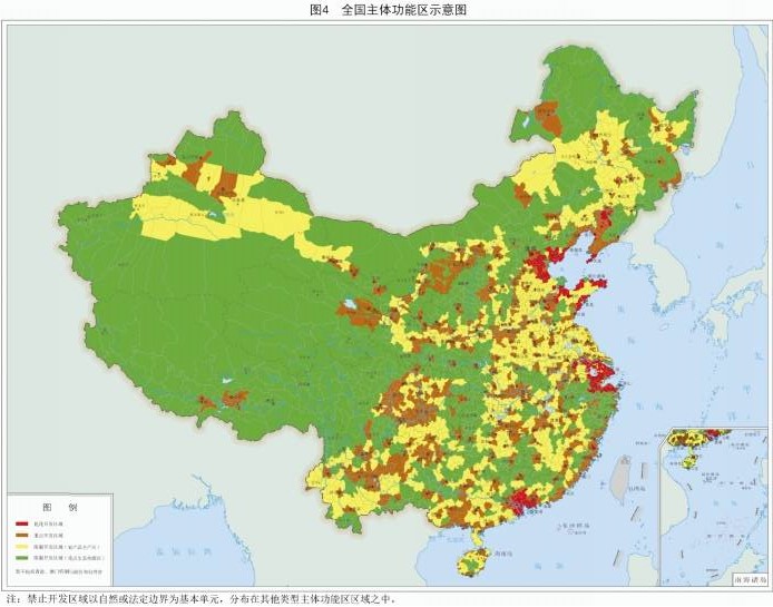 全国主体功能区示意图