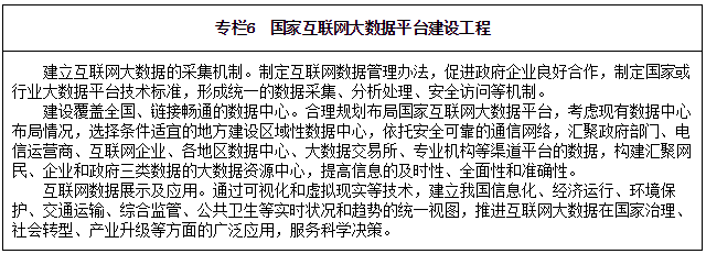 专栏6　国家互联网大数据平台建设工程