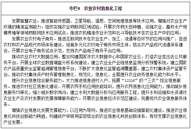 专栏8　农业农村信息化工程