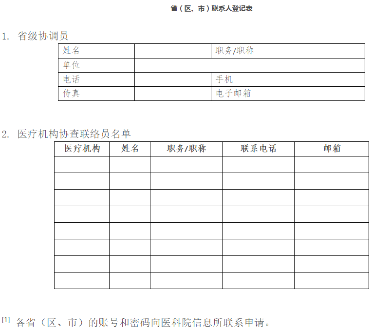 附件：省（区、市）联系人登记表