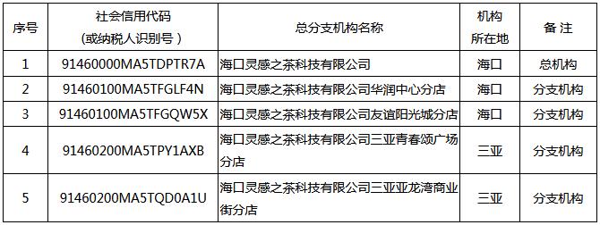 琼税发〔2021〕34号《国家税务总局海南省税务局海南省财政厅关于海口灵感之茶科技有限公司等企业总分支机构汇总缴纳增值税有关事项的通知》